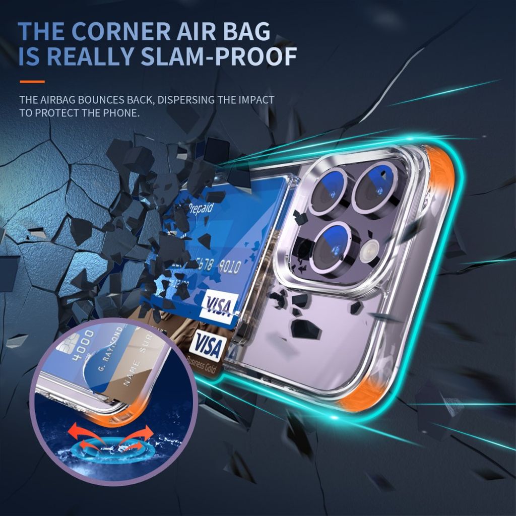 iPhone 14 Pro Card Holder Case - Transparent