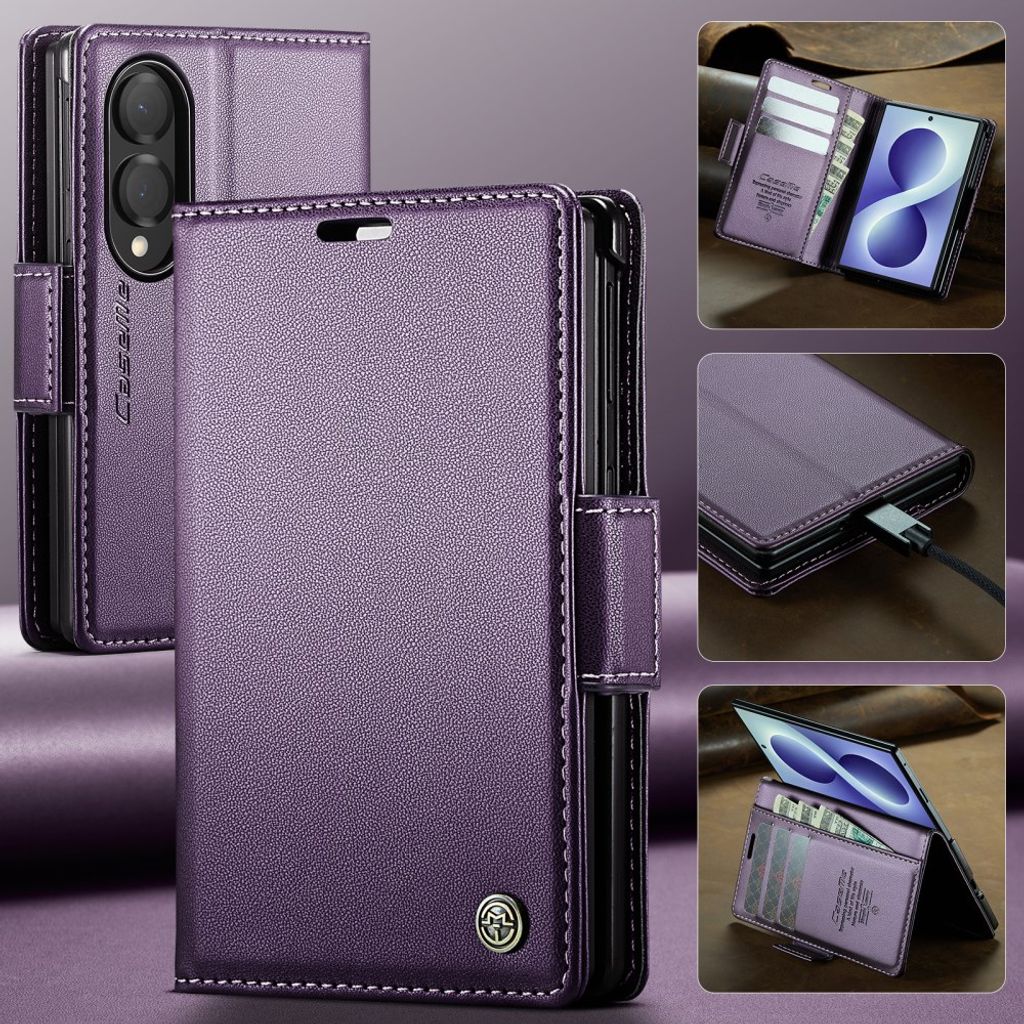 CASEME Samsung Galaxy Z Fold8 Flip Cover med RFID blokering - Lilla