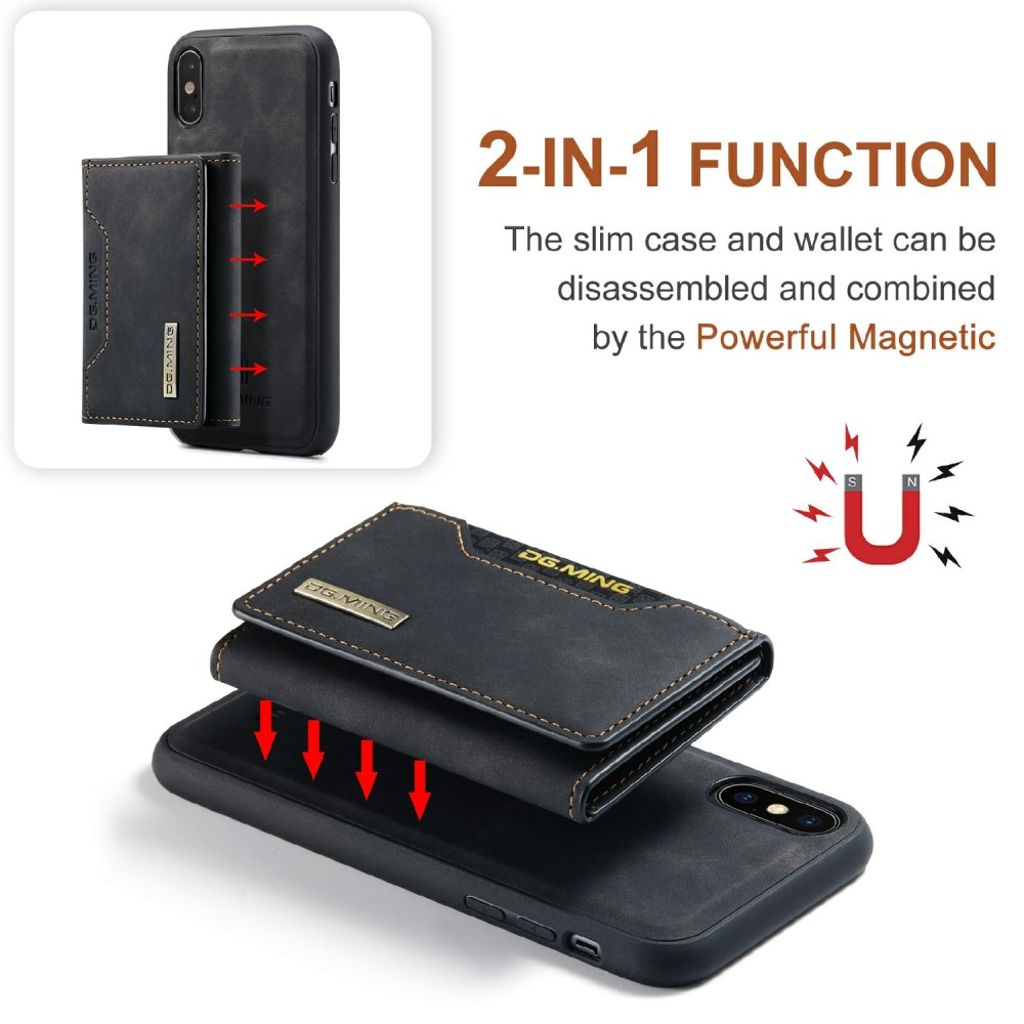DG.MING iPhone XS Max Pungcover Stødsikret Stativ - Sort