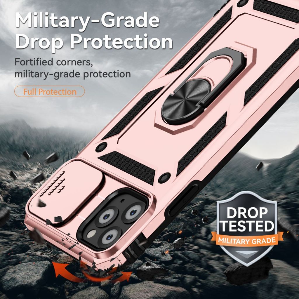 iPhone 11 Pro Case with Ring holder - Rose gold