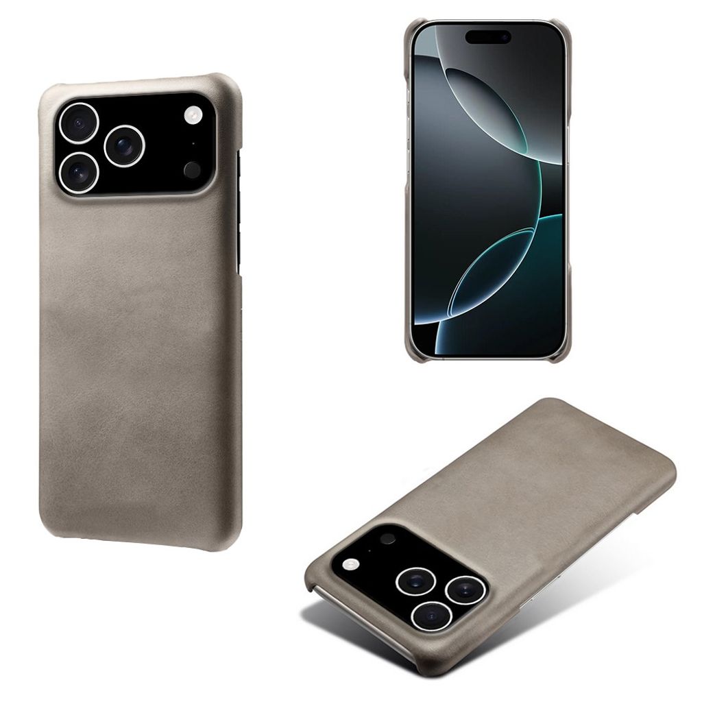 iPhone 18 Pro/17 Pro Deksel i PU-skinn - Grå