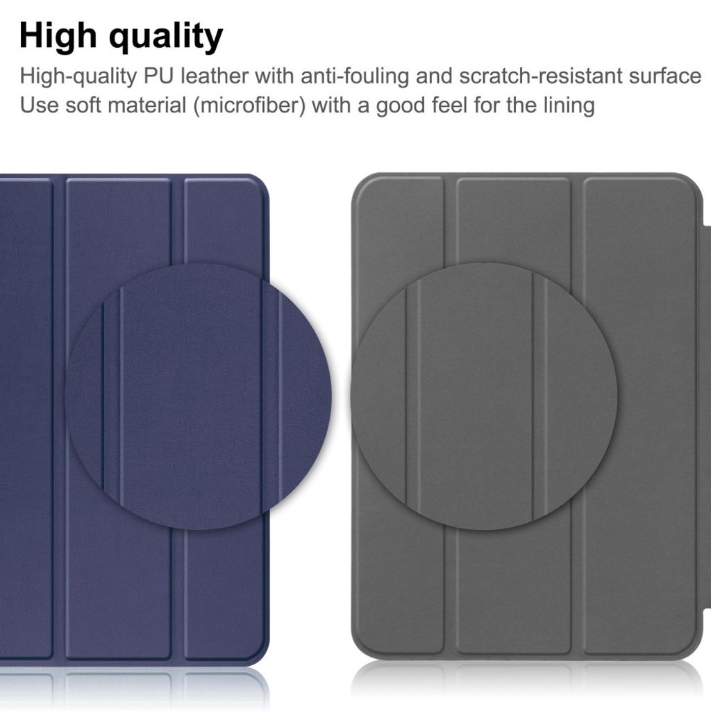 iPad A16 11" 2025/10.9" 2024 Tri-fold flip cover i PU-læder med holder til styluspen - Blå