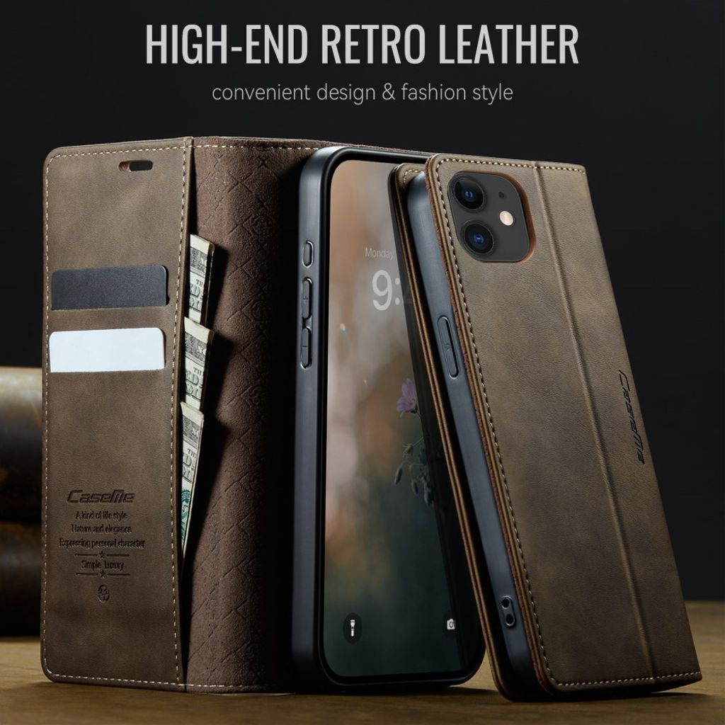 CASEME iPhone 12 Mini Cover with Card slots - Brown