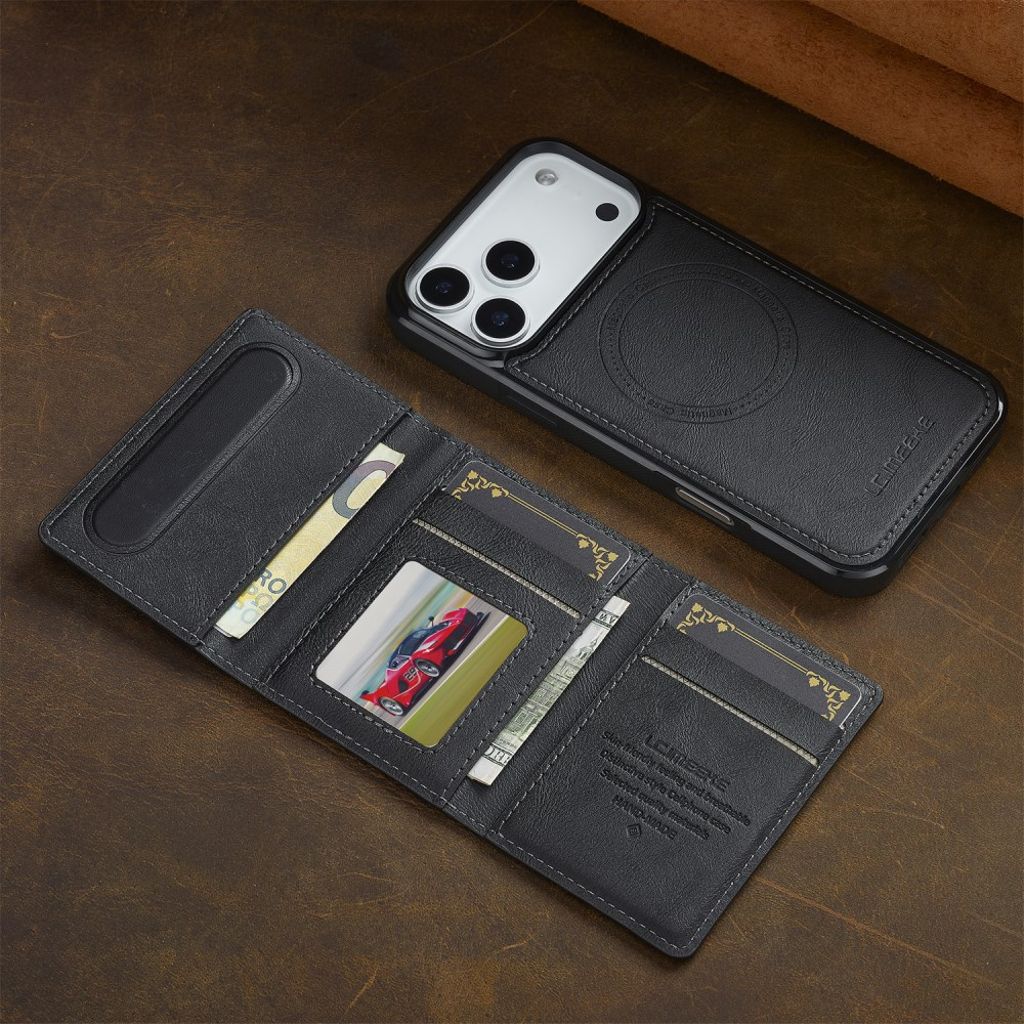 LC.IMEEKE iPhone 17 Pro MagSafe case with wallet - Black