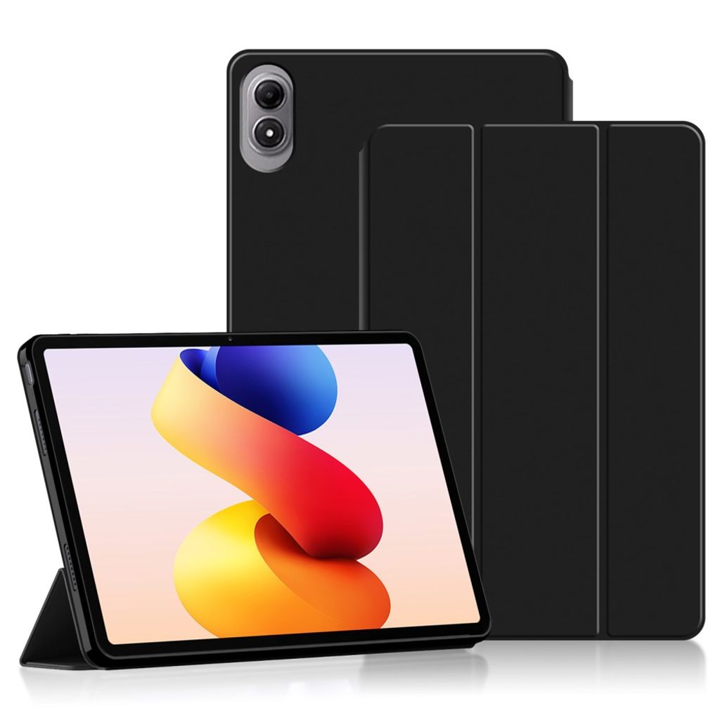 Xiaomi Redmi Pad 2 Pro Etui PU-lær og TPU Tri-Fold - Svart