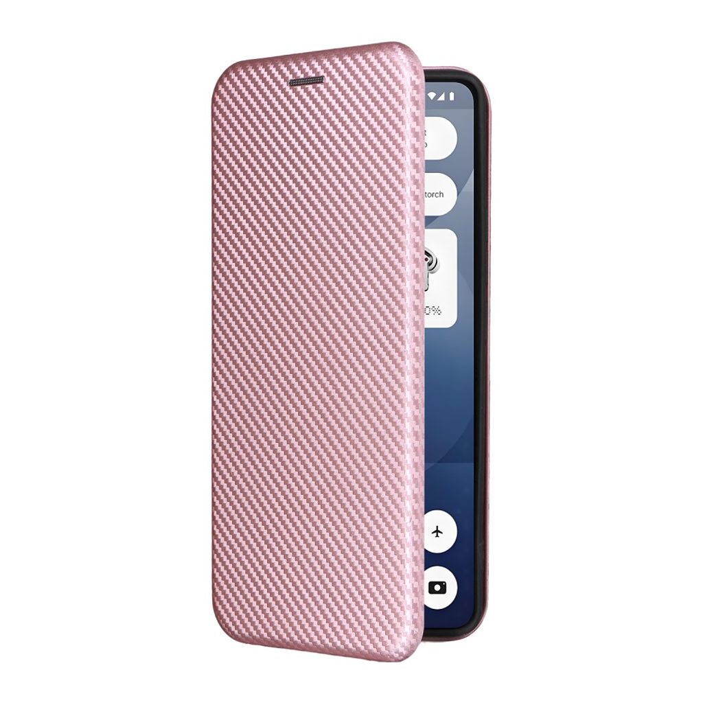 Nothing Phone (3a) Cover med PU-læder og kulfibertekstur - Rosaguld