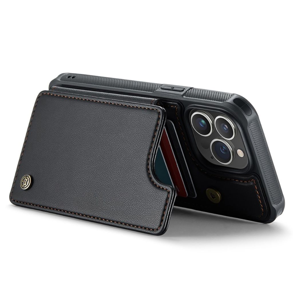 iPhone 13 Pro Max Kuori CASEME C22 Lompakkokuori RFID Musta