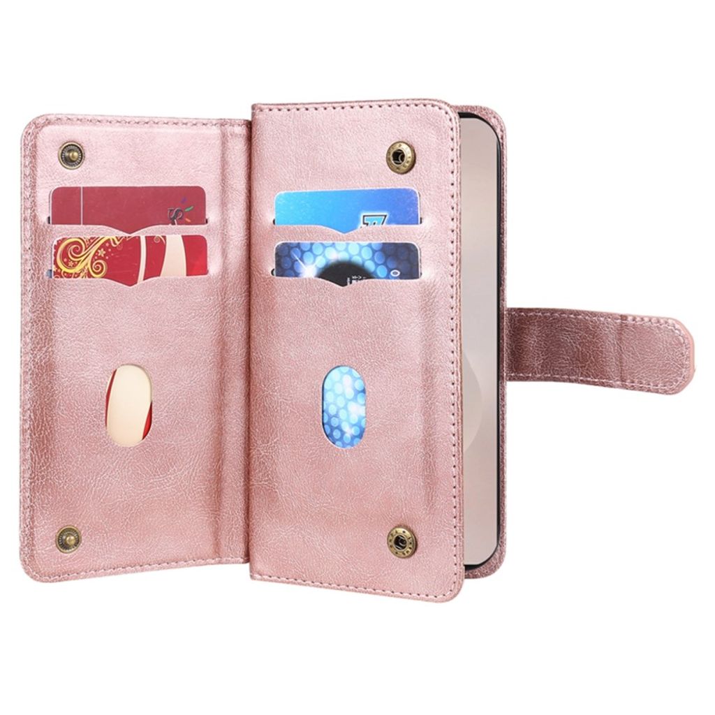 Samsung Galaxy S26 Edge Fodral med 10 Kortfack - Roséguld