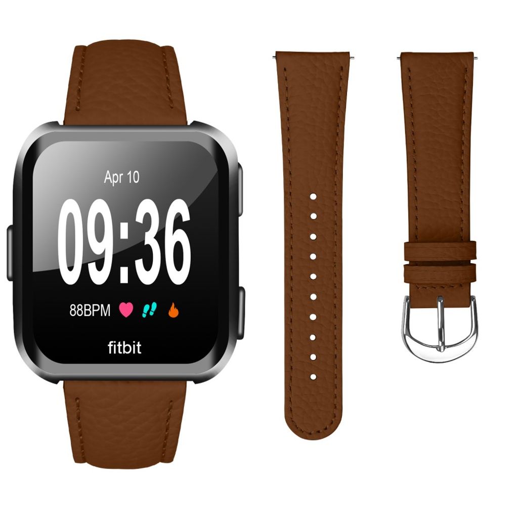 Fitbit Versa/Versa Lite/Versa 2 Urrem PU Læder – Brun