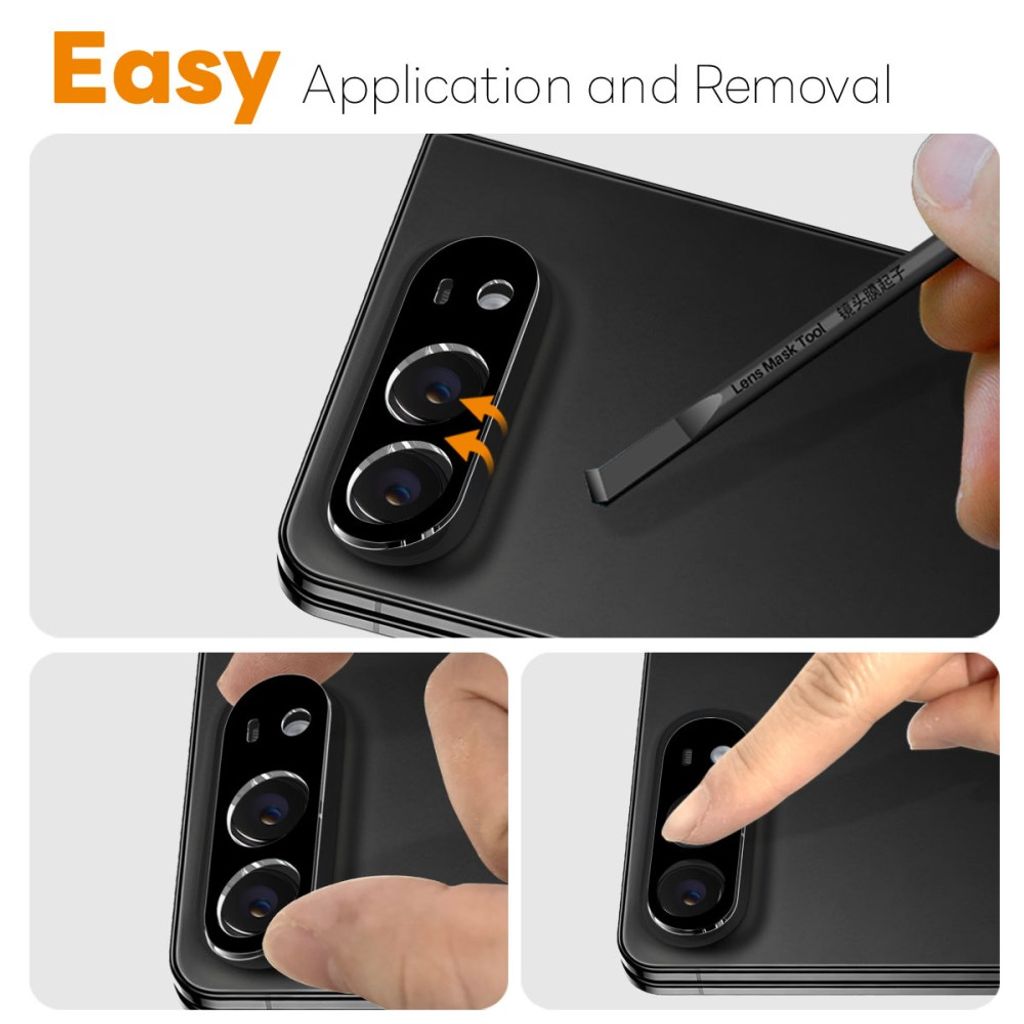 NORTHJO iPhone Fold -kameran linssinsuoja 3D-karkaistusta lasista - musta