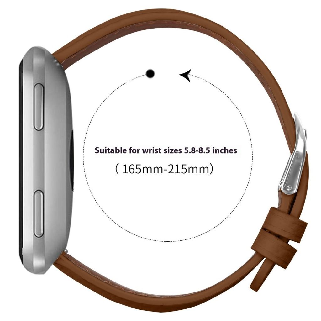 Fitbit Versa/Versa Lite/Versa 2 Urrem PU Læder – Brun