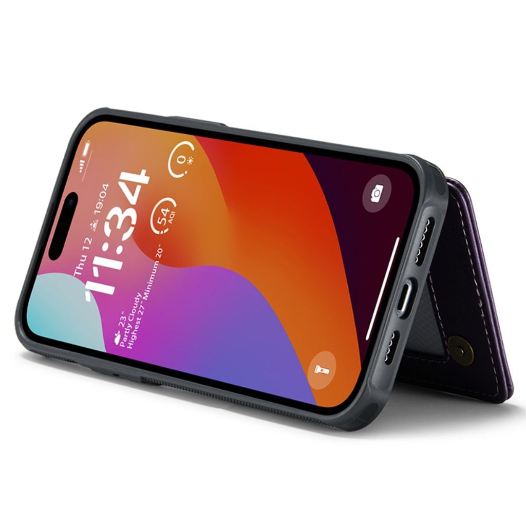 CASEME iPhone 15 Pro Max Kuori 5 Korttipaikka - Violetti