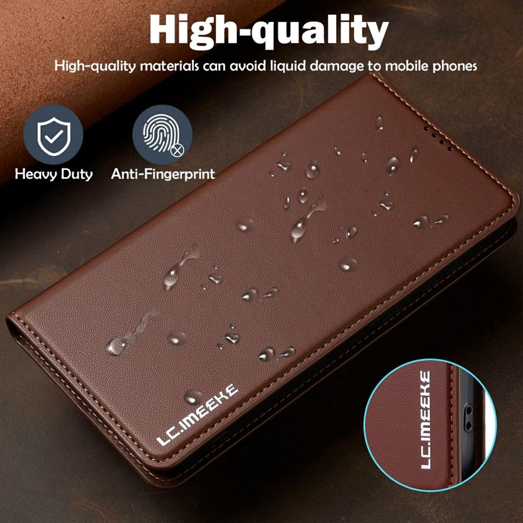 LC.IMEEKE Samsung Galaxy S25 FE Plånboksfodral - Brun