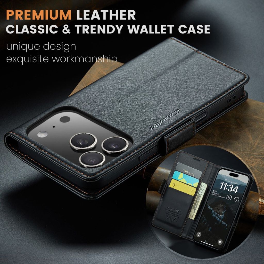 CASEME iPhone 17 Pro Max Etui med Kortspor - Svart