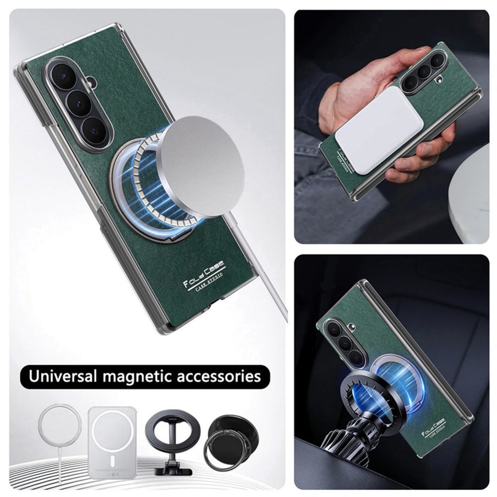 Samsung Galaxy Z Fold8 Ultra MagSafe kuori rengasjalustalla - Vihreä