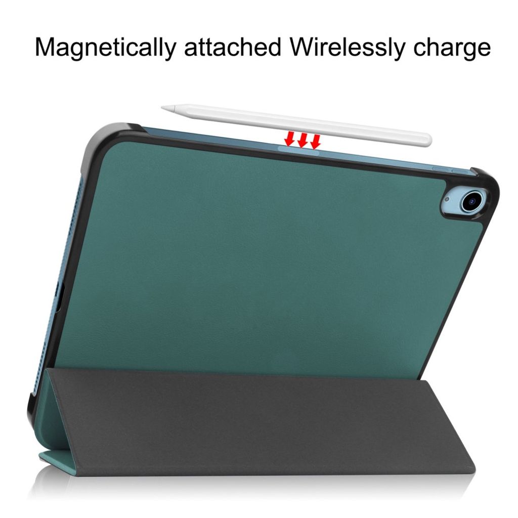 iPad A16 11" 2025/10.9" 2024 Tri-fold flip cover i kunstlæder - Grøn