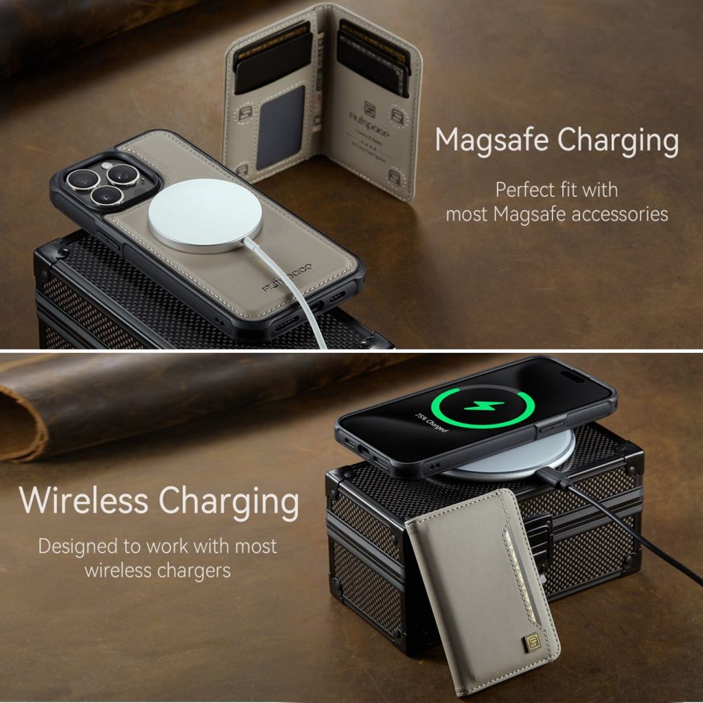 AUTSPACE iPhone 12 Pro Max Cover med Kortplads - Grå