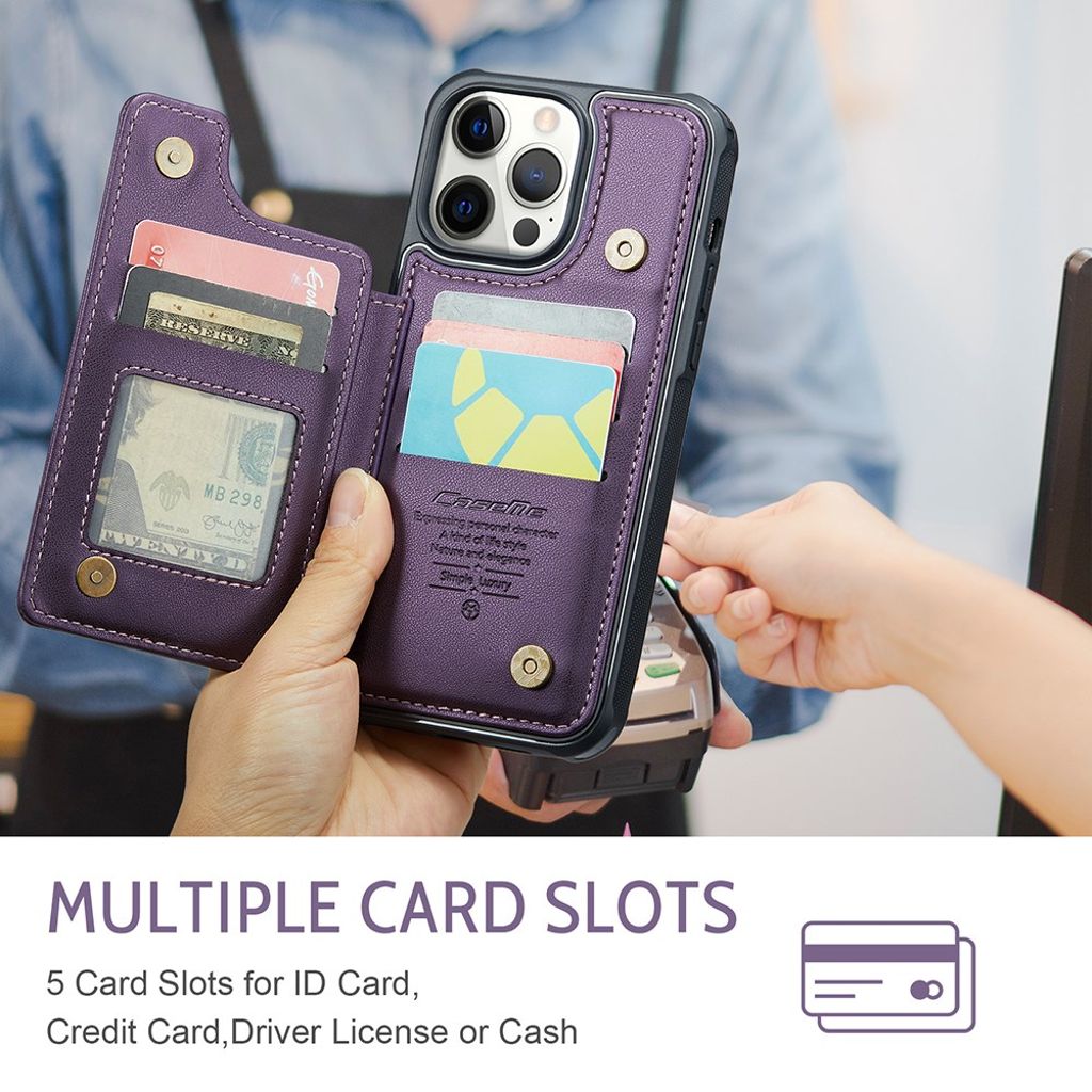 CASEME iPhone 12 Pro Max Cover med Pung - Lilla