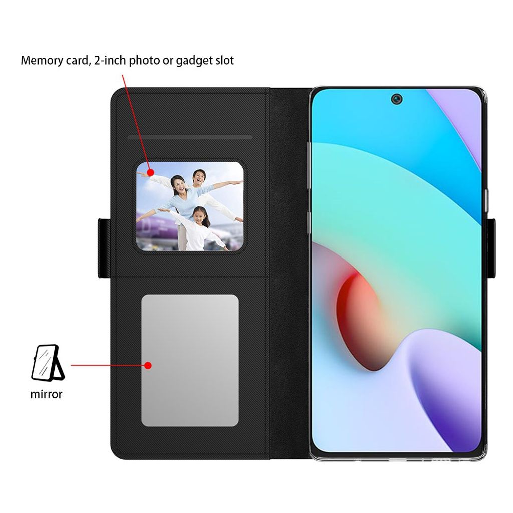 Xiaomi Poco C85x 5G/Redmi A7 Pro Fodral PU-Läder/Stativ Kortfack - Svart