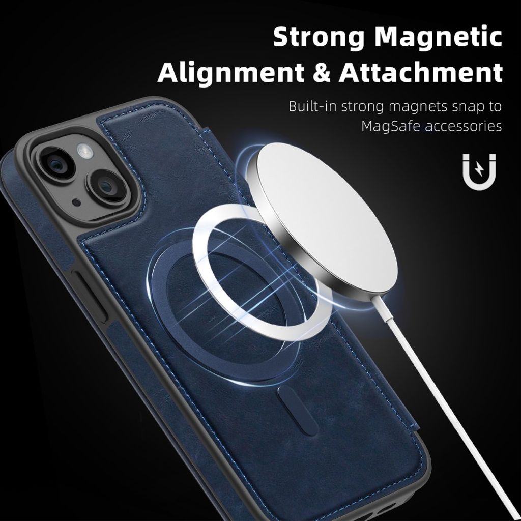 iPhone 14 Plus Lommeboketui MagSafe RFID-blokkerende - Safir