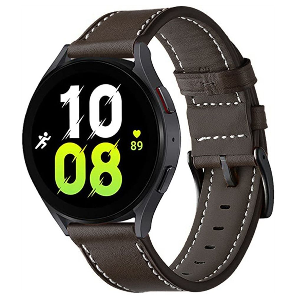 Garmin Forerunner 265 etc. Klockarmband i Läder - Mörkbrun