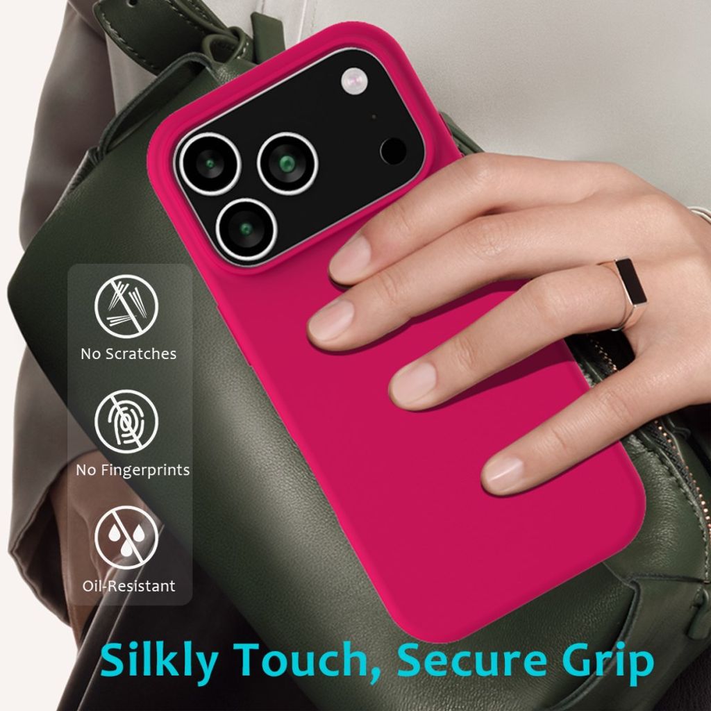 iPhone 17 Pro Max Silicone Phone Case - Hot pink