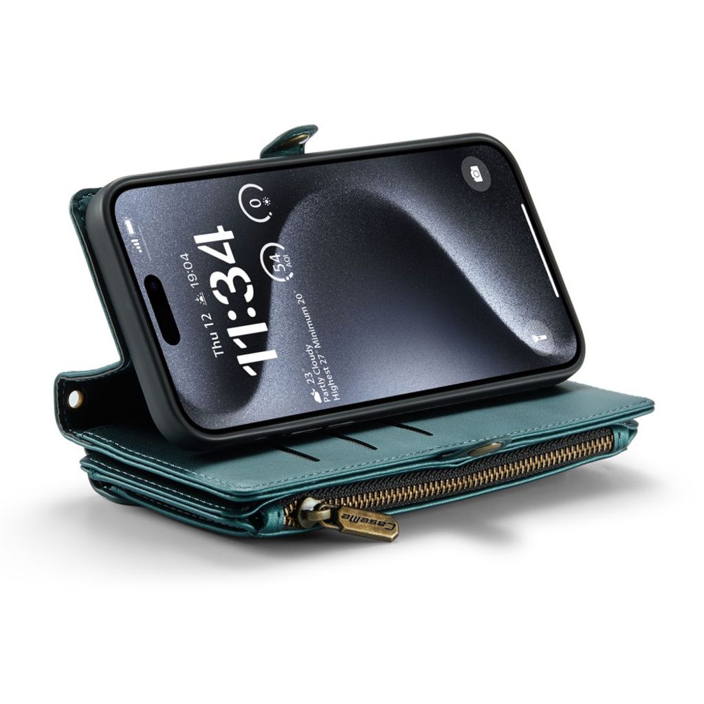 CASEME iPhone 16 Pro Lommeboketui Kortholder og Stativ – Grønn