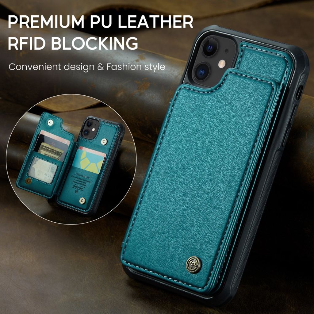 CASEME iPhone 11 Kuori 5 Korttipaikka - Vihreä