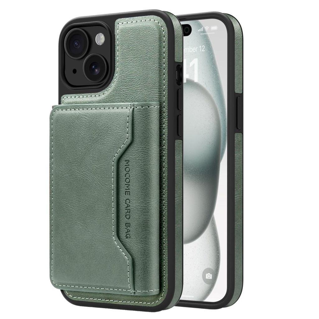 iPhone 15 Wallet Case MagSafe Compatible – Dark Green