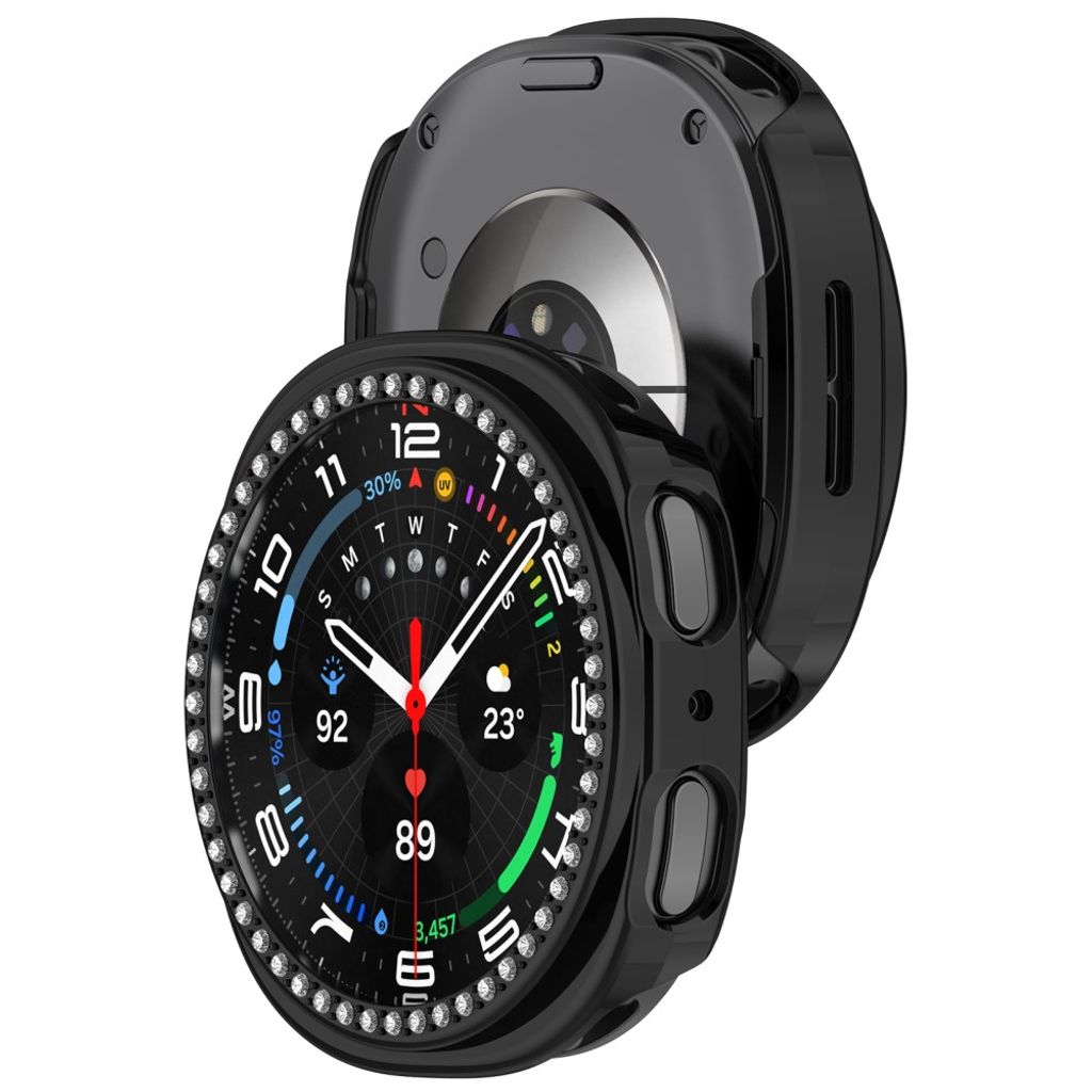 Samsung Galaxy Watch9 40mm Deksel med rhinsteiner - Svart