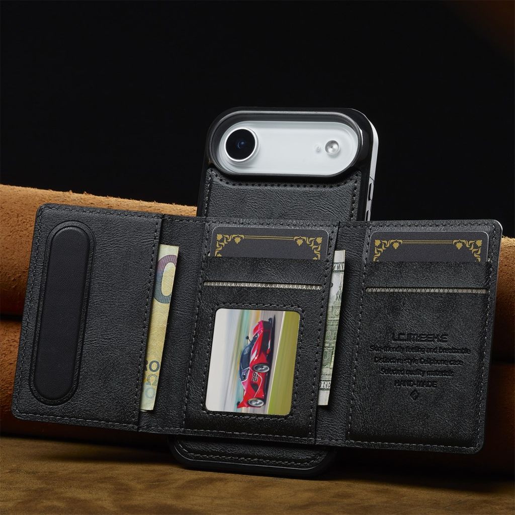 LC.IMEEKE iPhone 17 Air MagSafe cover med pung - Sort