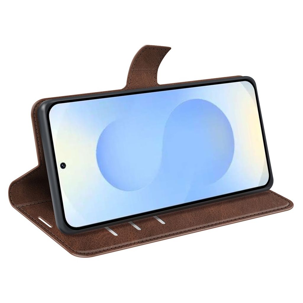 Samsung Galaxy S26 Plus Lommeboketui Stativ – Brun