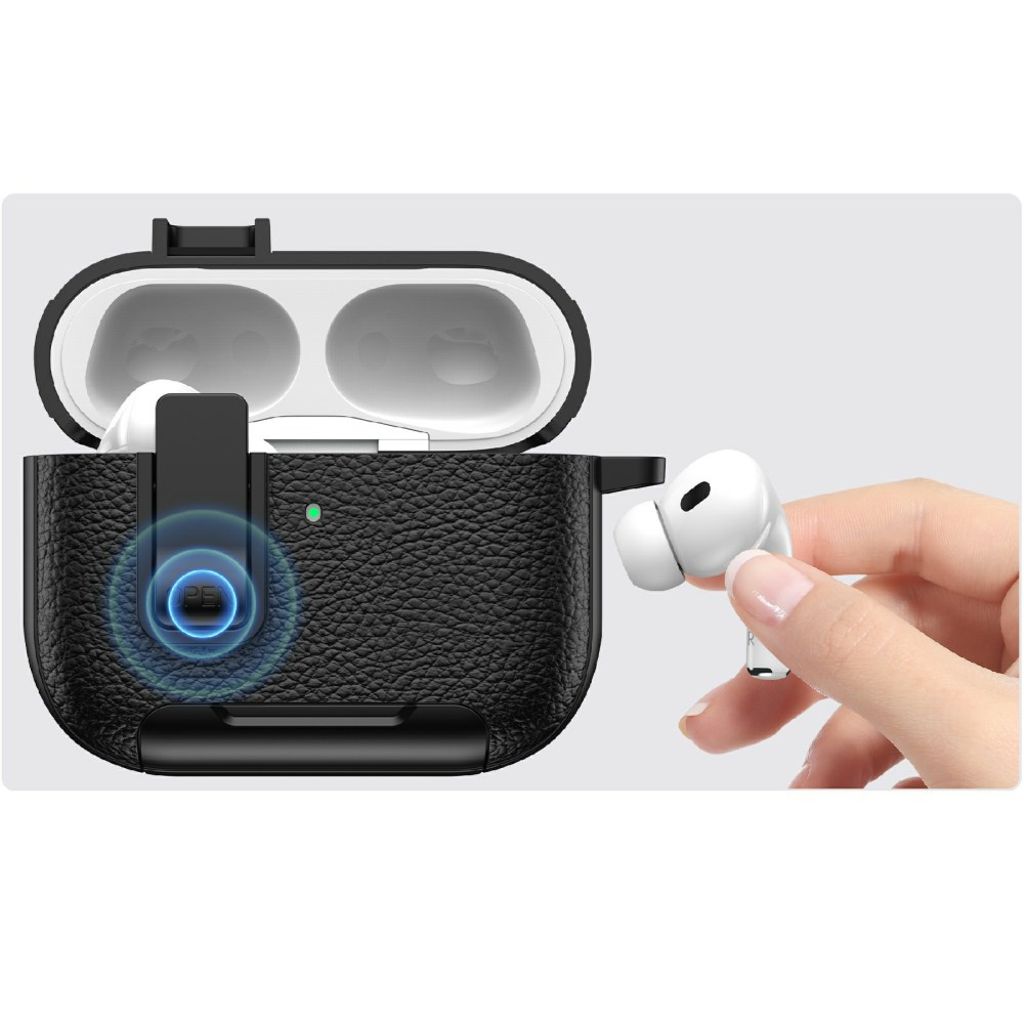 Apple AirPods Pro 3 Cover med Stativ - Sort / Hvid