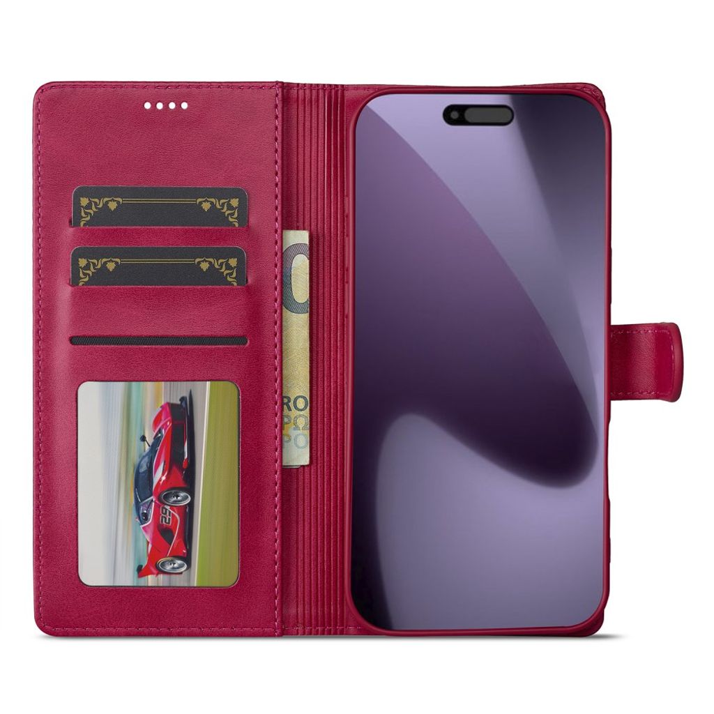 LC.IMEEKE iPhone 17 Pro Pung-cover med Stander - Lyserød