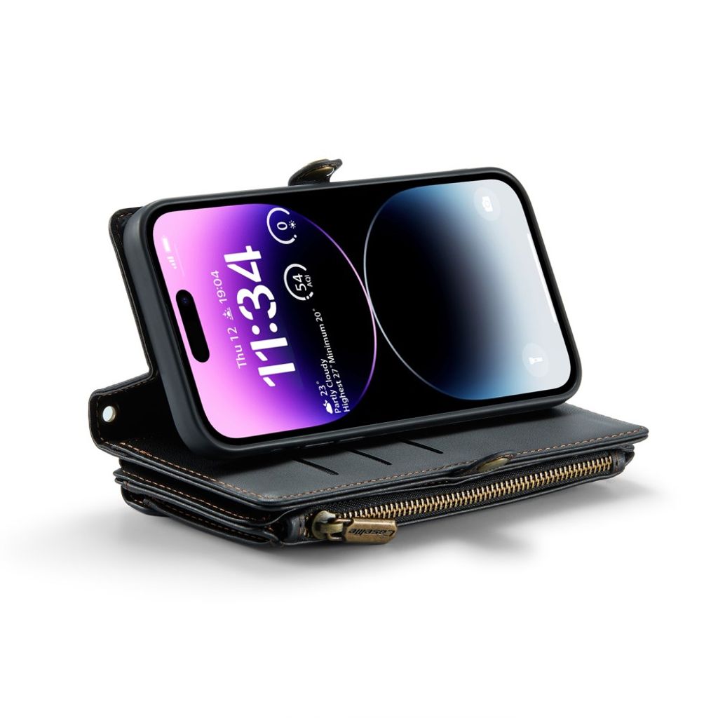 CASEME iPhone 14 Pro Max C36 Lompakkokuori RFID  – Musta