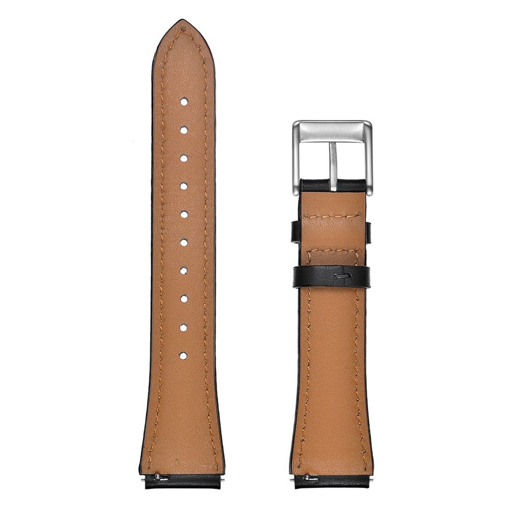 Garmin Vivoactive 4S/3S/Huawei TalkBand B5 ja muiden kellojen ranneke aitoa nahkaa – musta