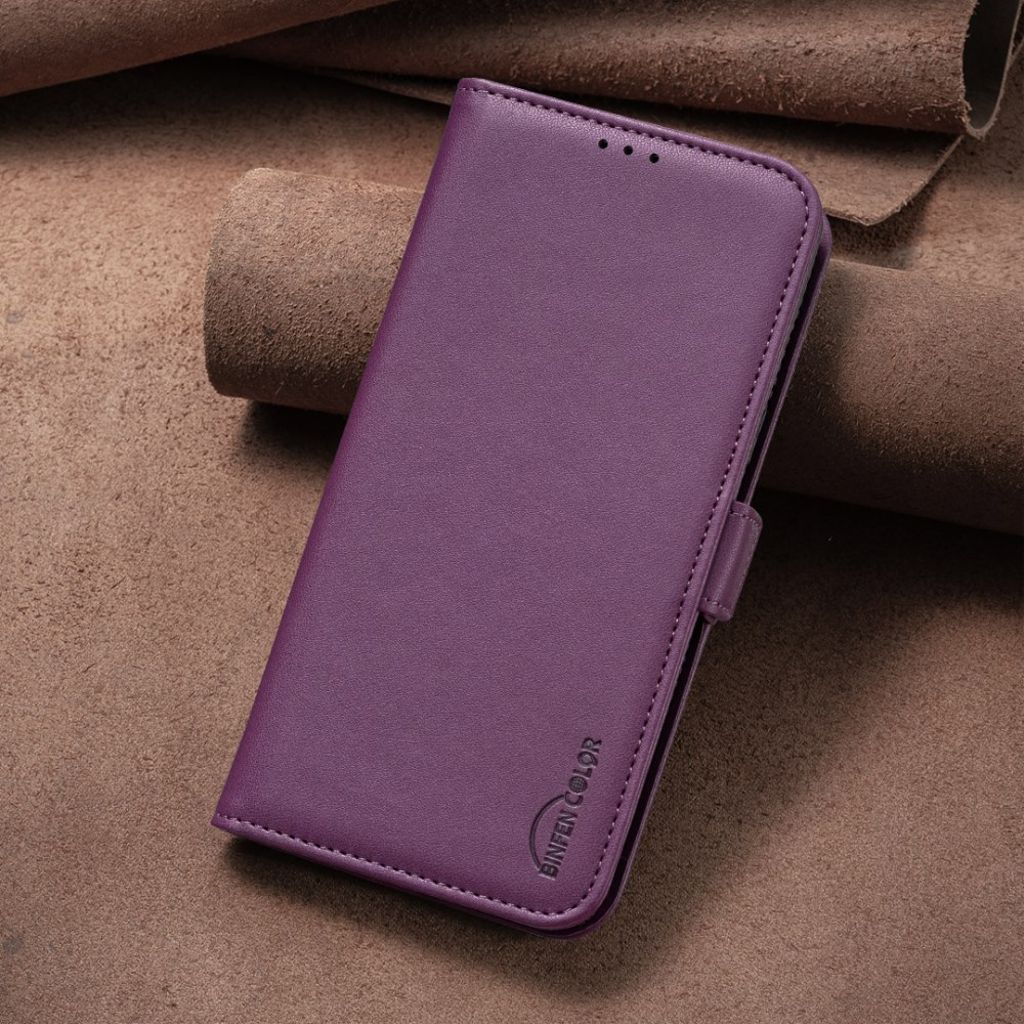 BINFEN COLOR iPhone 16 Wallet Cover – Dark Purple