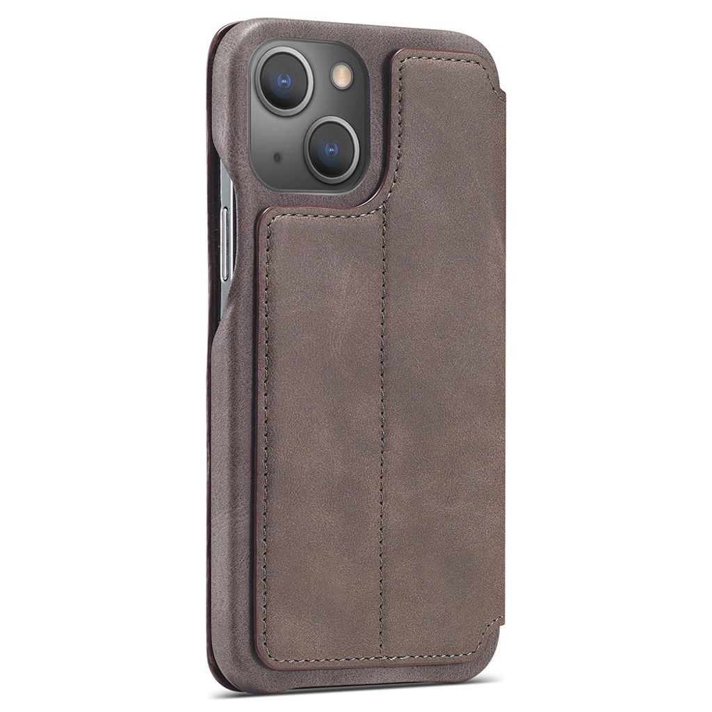 LC.IMEEKE iPhone 13 Mini PU Leather Cover Card Slot – Coffee