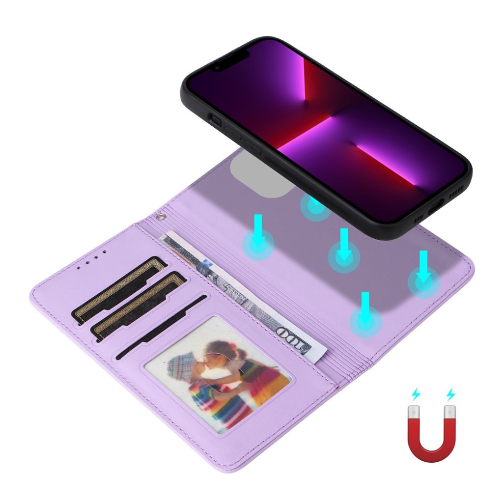 BETOPNICE iPhone 13 Pro Max Lompakkokotelo Irrotettava PU-nahka - Purppura