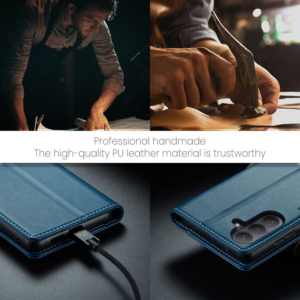 Samsung Galaxy S26 Plus Lommeboketui CASEME 023 Serie RFID-blokkerende Stativ - Blå