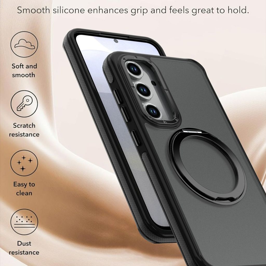 Samsung Galaxy S26 FE deksel med magnetisk ring - svart