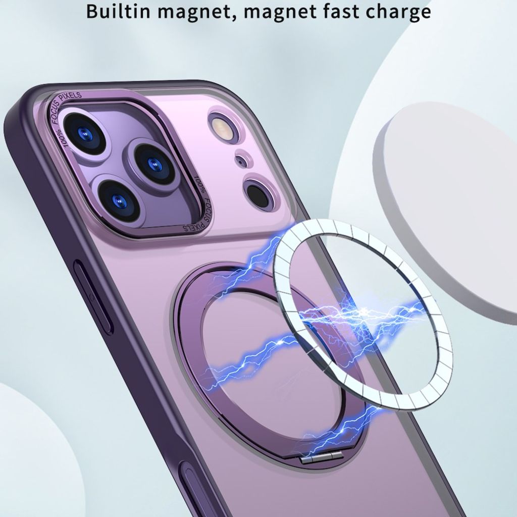 iPhone 18 Pro Max/17 Pro Max MagSafe Deksel TPU Akryl Kickstand - Lilla