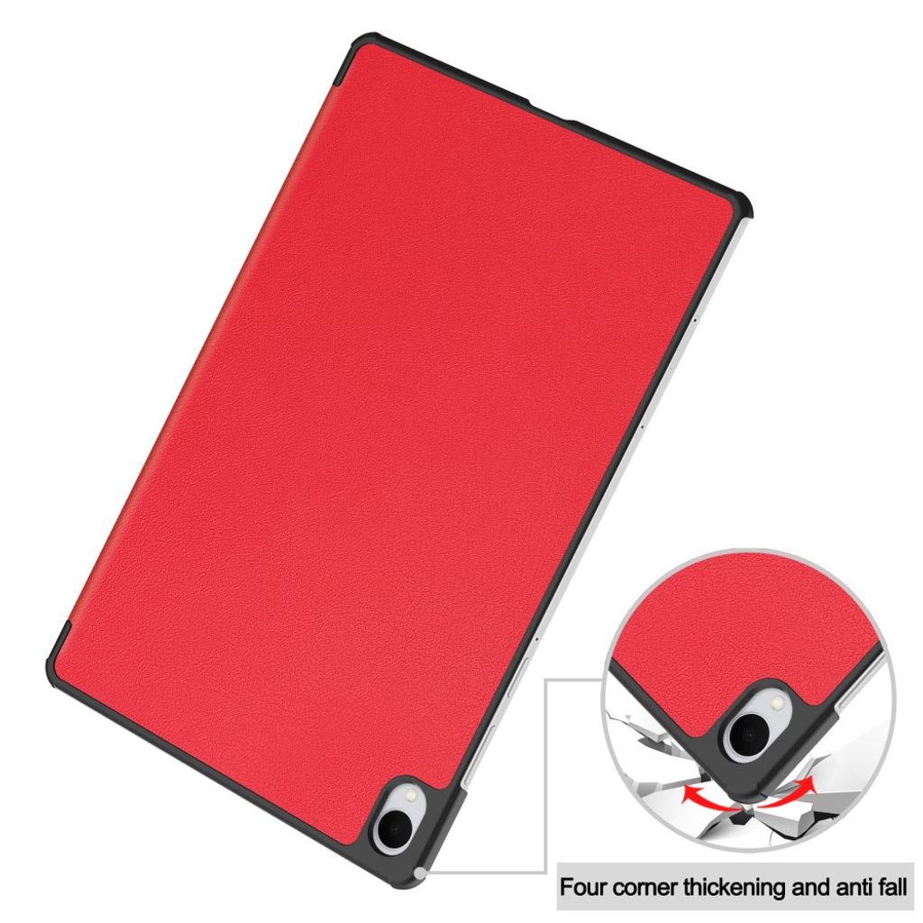 Samsung Galaxy Tab S12 Plus Slimmat Tri-fold stativfodral - Röd