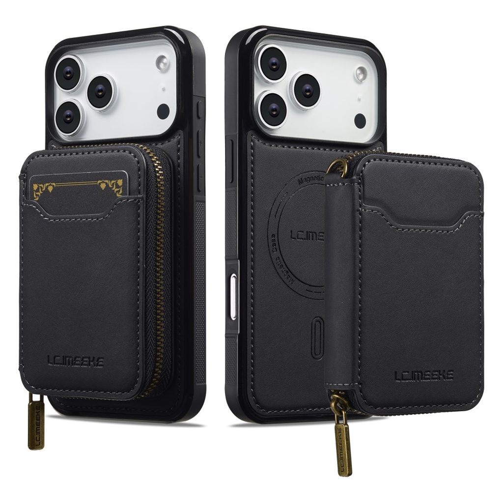 LC.IMEEKE iPhone 18 Pro Max/17 Pro Max MagSafe-kuori lompakolla - Musta