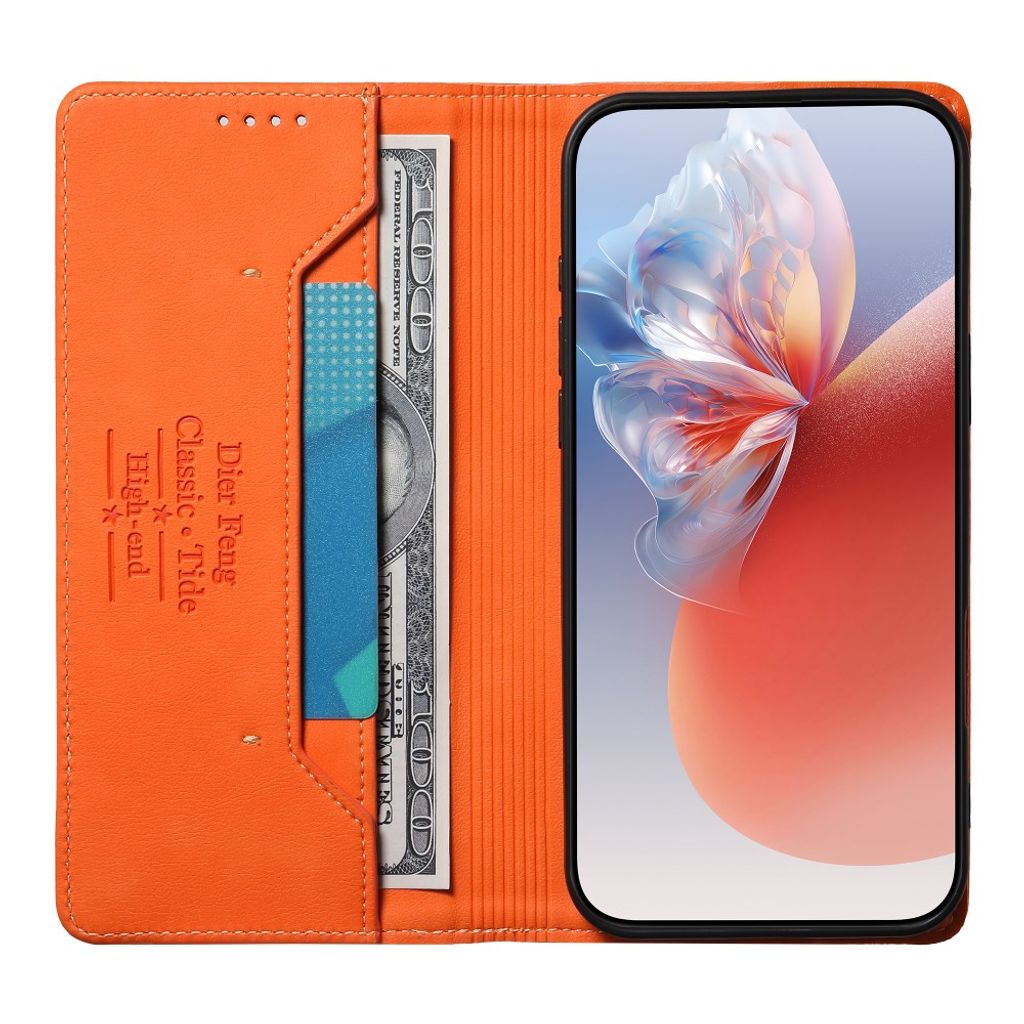 DIERFENG iPhone 18 Pro Max/17 Pro Max Lommeboketui RFID-blokkerende - Oransje