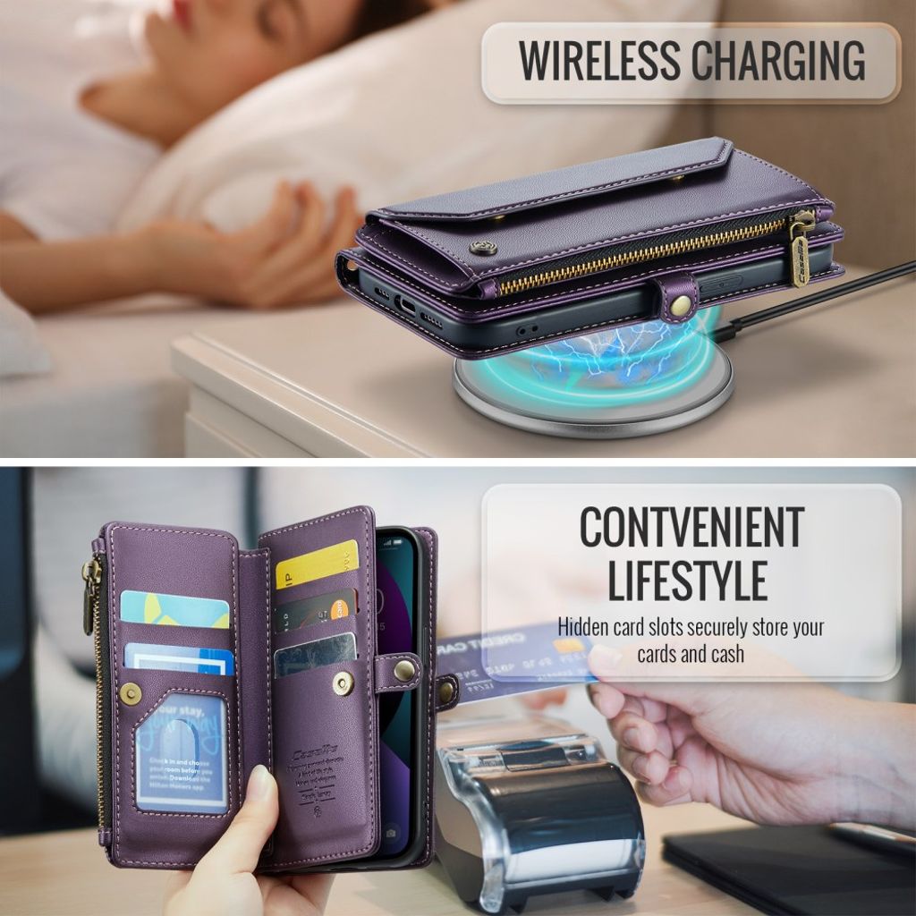 iPhone 13 Lompakkokotelo Korttipaikoilla - Violetti