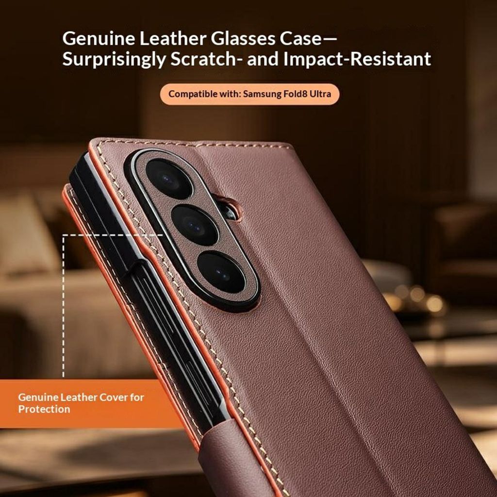 QIALINO Samsung Galaxy Z Fold8 Ultra Flip cover i ægte læder - Sort