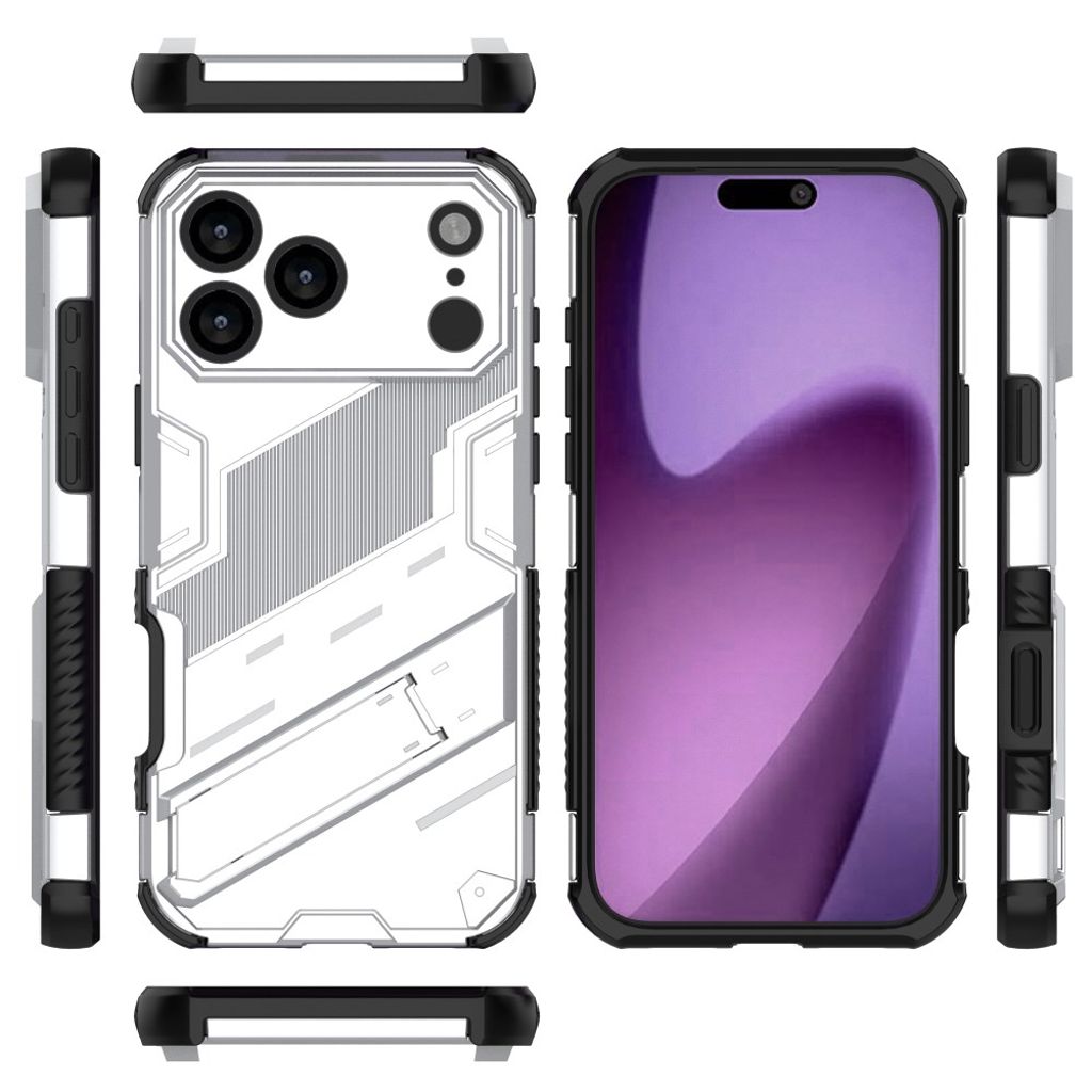 iPhone 17 Pro Max Deksel med Stativ - Hvit