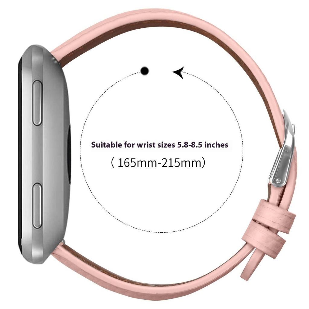 Fitbit Versa/Lite/2 Urrem PU Læder Litchi Struktur – Lyserød