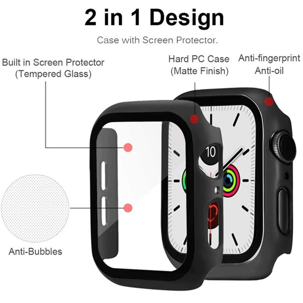 Apple Watch Series 11/10 46 mm deksel med skjermbeskytter herdet glass – gjennomsiktig